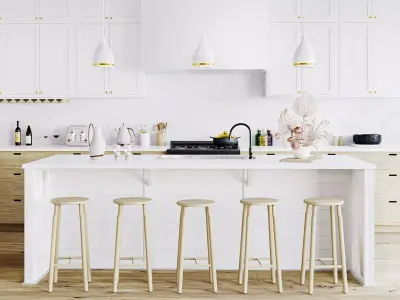 Modern Classic Kitchen Scene for 3DS Max  3D model