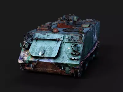 war destroyed APC M113 vehicle wreck PBR photogrammetry Low-poly 3D model