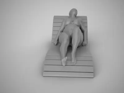 Woman on the Sunbed 3D print model