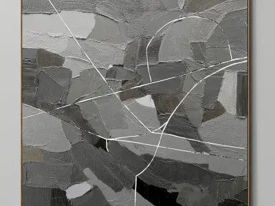 Plaster two square photo frames 07 Low-poly 3D model