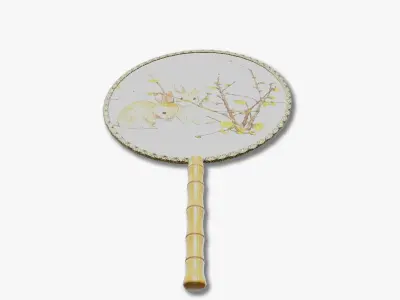 Hand fan Low-poly 3D model