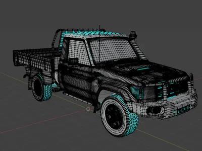 Toyota 79 series single cab model Low-poly 3D model