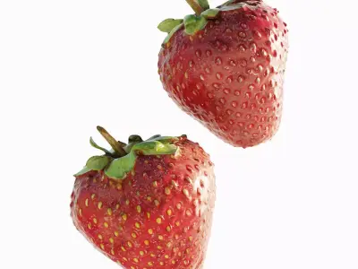 Scanned Strawberry Berry Low-poly 3D model