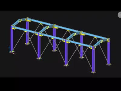 Steel Industrial Shed 3D model