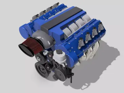 LS7 Merlin Engine Complete LSX 3D print model