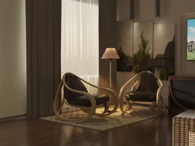 Rocking armchair Move-Lw-Brl 3D model