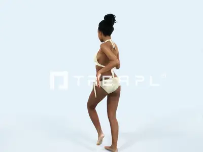 May 05D Running Jogging Beach Sport African American Woman Low-poly 3D model