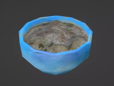 Stylized Low Poly rice bowl Free low-poly 3D model