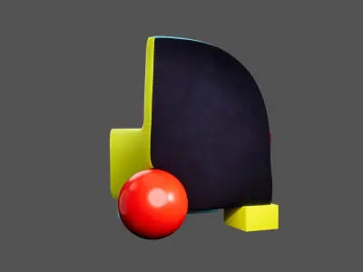 Memphis Bel Air Abstract Colorful Armchair 3D model