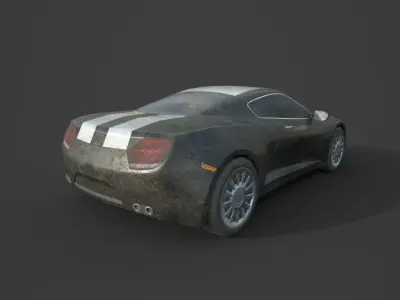 Generic Sport Car 01 Dirty Black Low-poly 3D model