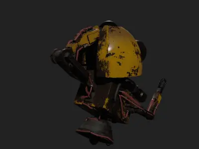 Old mechanical robot Low-poly 3D model