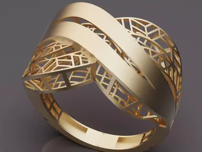 Lux ring silver gold jewelry printable 3D model 3D print model get