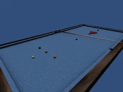 Billard collection pool table Low-poly 3D model