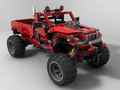 Lego Jeep  Low-poly 3D model