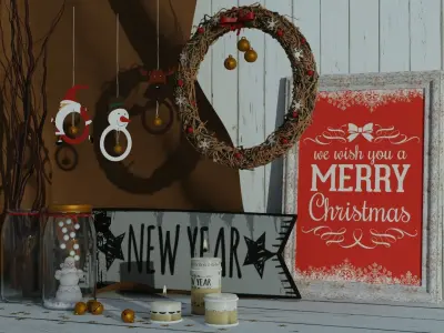 Chistmas Decoration Set 3D model 3D model