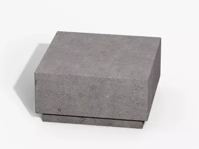 Granite Bollard Seat Low-poly 3D model