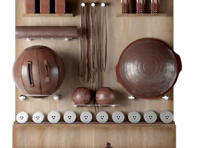 Home Gym Yoga Fitness Decoration Set 043 3D model