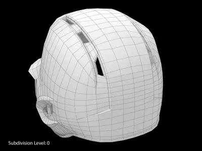 Baseball Helmet Red One Side NY Deep Blue Matte Low-poly 3D model