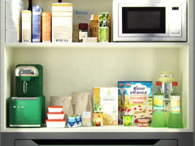 Kitchen set pantry with shelves and drawers 3D model