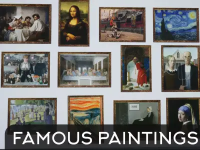 Famous Painting Collection Low-poly 3D model