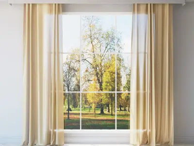  Curtains set of 12 models Low-poly 3D model