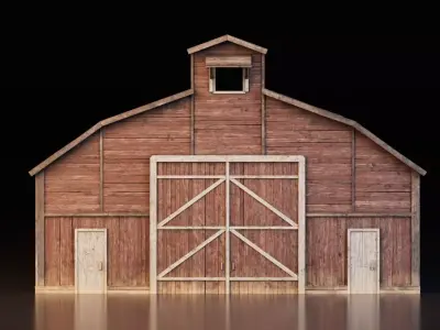 Realistic Medieval Workshop Low-poly 3D model