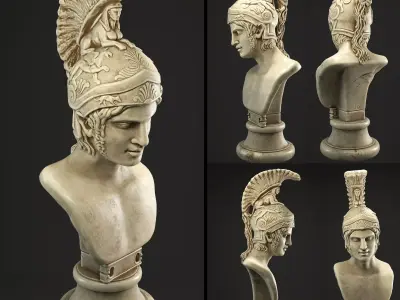 Busto-Ares-Alkamenes bust of ancient greek woman 3D model