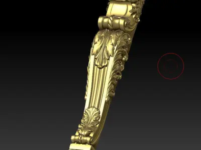 Classic chair legs of luxurious gold interior inlaid with CNC  3D model