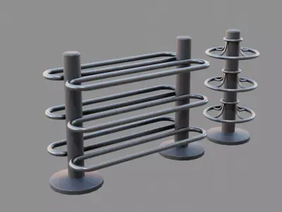 Bowling table rack Low-poly 3D model