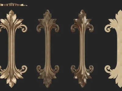 9 Ornament Samples with flat backside 3D print model