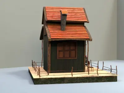 Lowpoly Hobbit House Low-poly 3D model