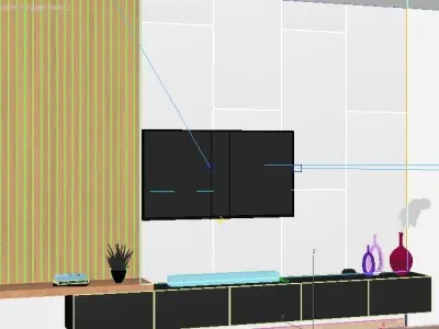 TV WALL 1 3D model