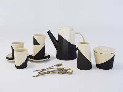 tea set Apparatus Shift porcelain 3D model