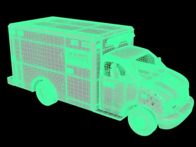 ambulance car poor shabby rust 3D model