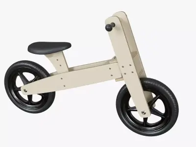 Retro Plywood Push Bike 3D model