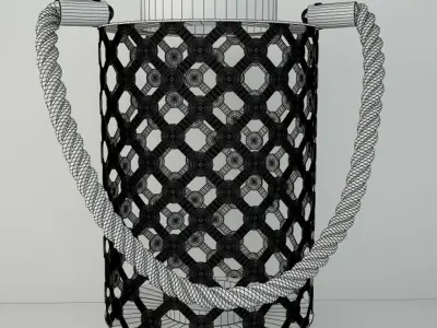 Rope and Rattan Lanterns 3D model