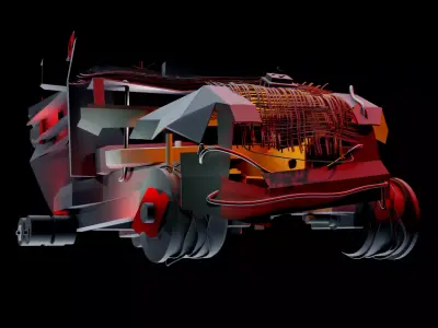 Abstract truck Low-poly 3D model