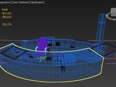 3d  mall reception desk  model  3D model