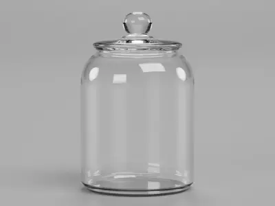-Glass Jar- Low-poly 3D model