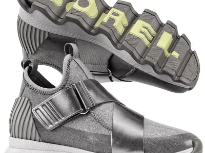 Sorel Womens Kinetic Sneak Casual Mesh Sneakers 3D model
