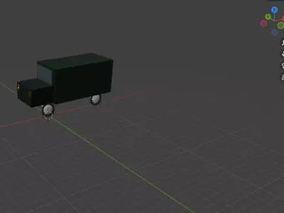  dark green delivery truck 3D model