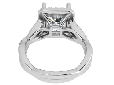 Square Halo Twisted Ring 3610 3D print model
