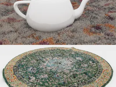 Round Rug Set 120 3D model