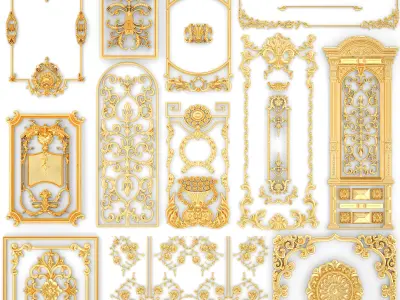 Collection stucco molding frame 3D model