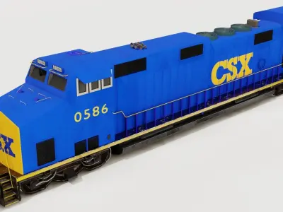 Diesel locomotive 3D model Low-poly 3D model