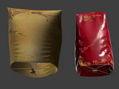 Chinese sky lantern  Low-poly 3D model