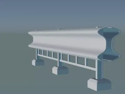 Concrete Guardrail Architecture 3D model