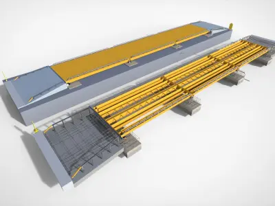 Truck Scales or Railroad Track Scales and Floor Scales 3D model