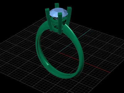 STL 3DM Print Ready Women Diamond Ring Lightweight Printable  3D print model 71