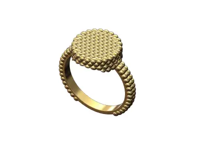 Beaded Caviar round fashion ring US size 6 7 8  3D print model